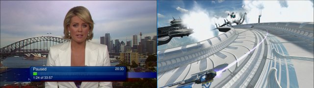 High Definition via MythTV (left) and a PlayStation3 trailer (right)